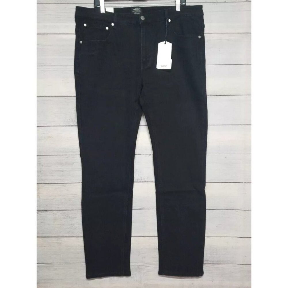 WESC Eddy Slim Fit Jeans Size 36x32 Black